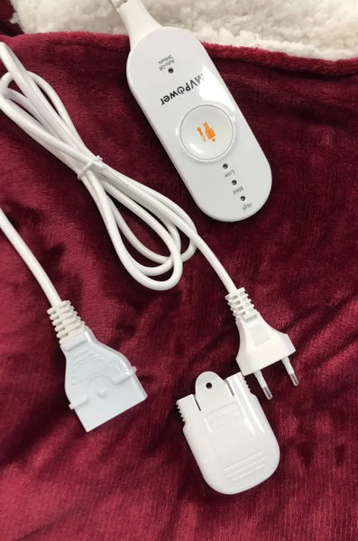 Couverture électrique en glouton, couverture chauffante rapide, 6 couches, minuterie, protection contre la surchauffe, Wskins complets lavables, Home Office