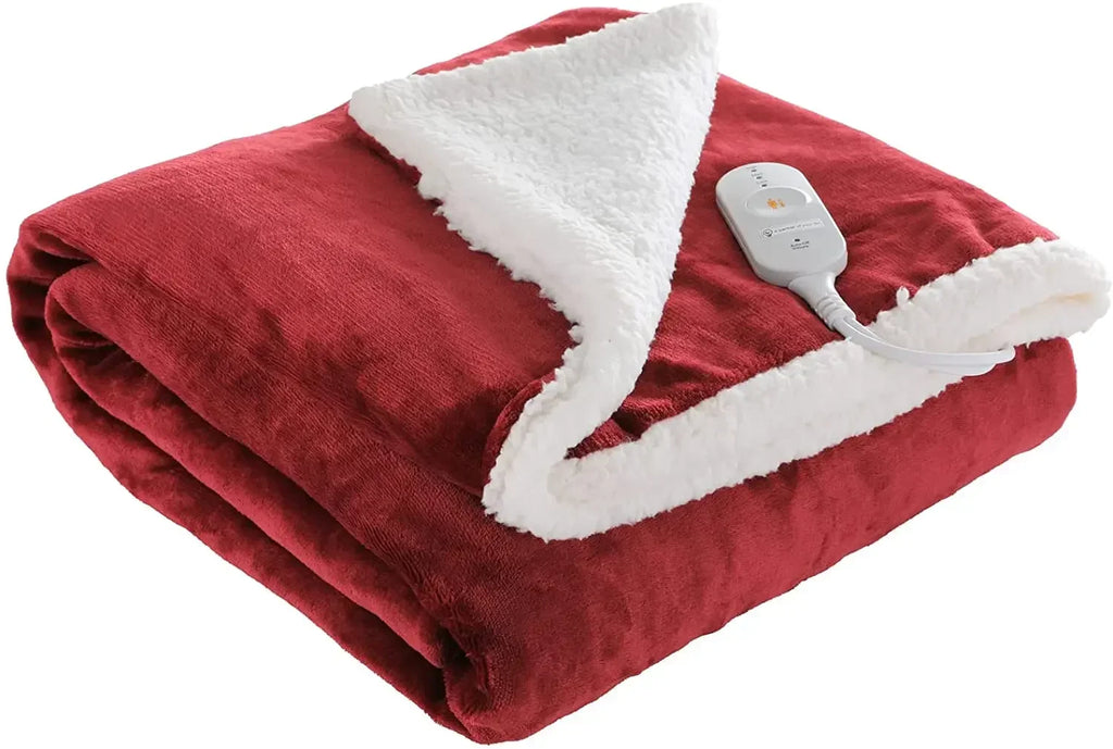 Couverture électrique en glouton, couverture chauffante rapide, 6 couches, minuterie, protection contre la surchauffe, Wskins complets lavables, Home Office