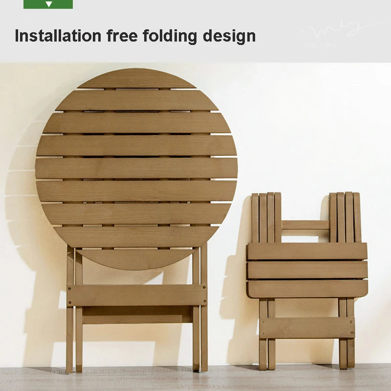 Ensembles de meubles de jardin en bois massif, table et chaise d'extérieur, table et chaise pliantes, portables, jardin et terrasse