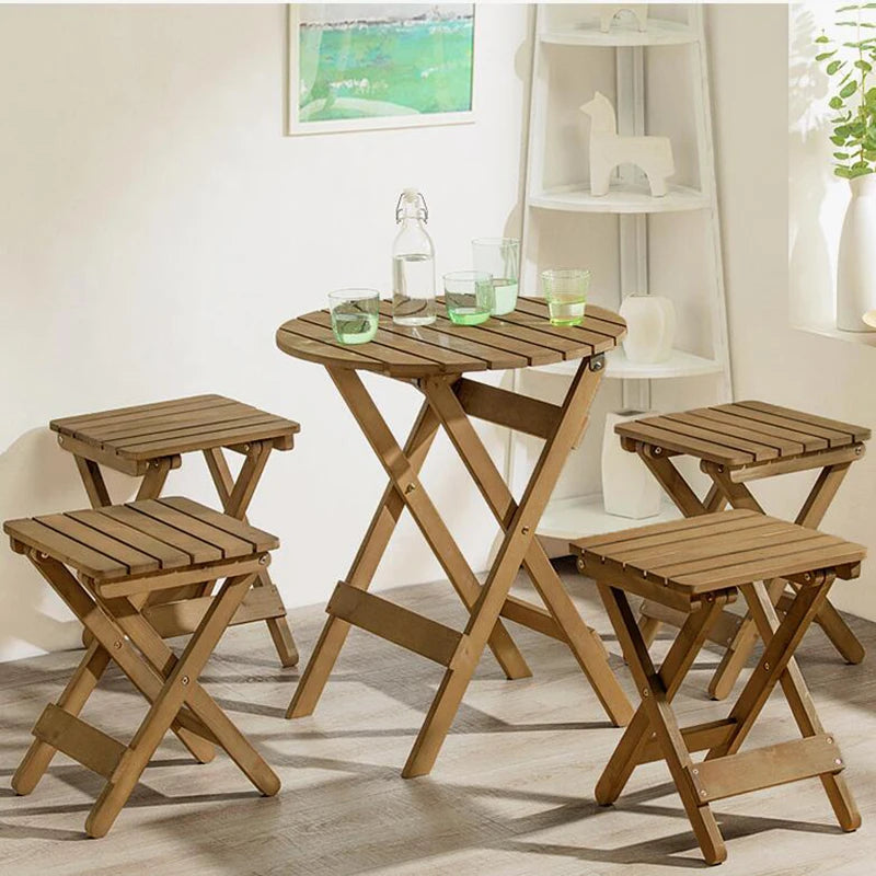 Ensembles de meubles de jardin en bois massif, table et chaise d'extérieur, table et chaise pliantes, portables, jardin et terrasse
