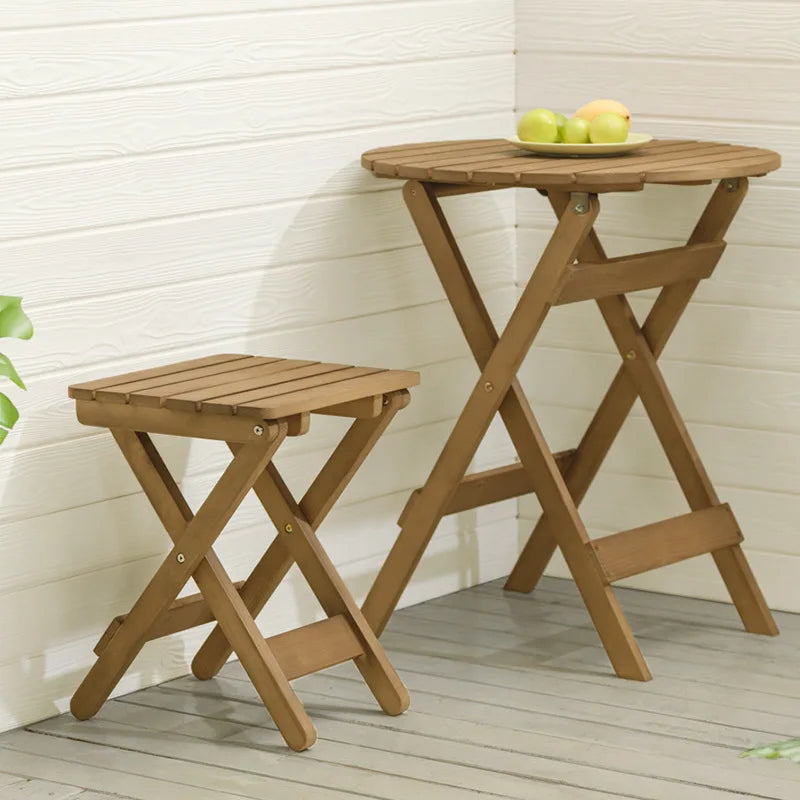 Ensembles de meubles de jardin en bois massif, table et chaise d'extérieur, table et chaise pliantes, portables, jardin et terrasse