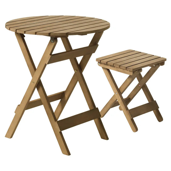 Ensembles de meubles de jardin en bois massif, table et chaise d'extérieur, table et chaise pliantes, portables, jardin et terrasse