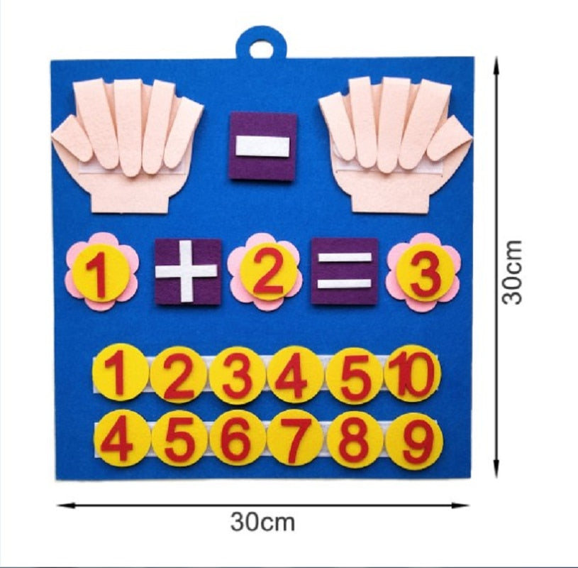 Felt Board Finger Numbers Toy Montessori Learning Math Toy Kids Early Educational Toys Toddlers Intelligence Development Toy| |