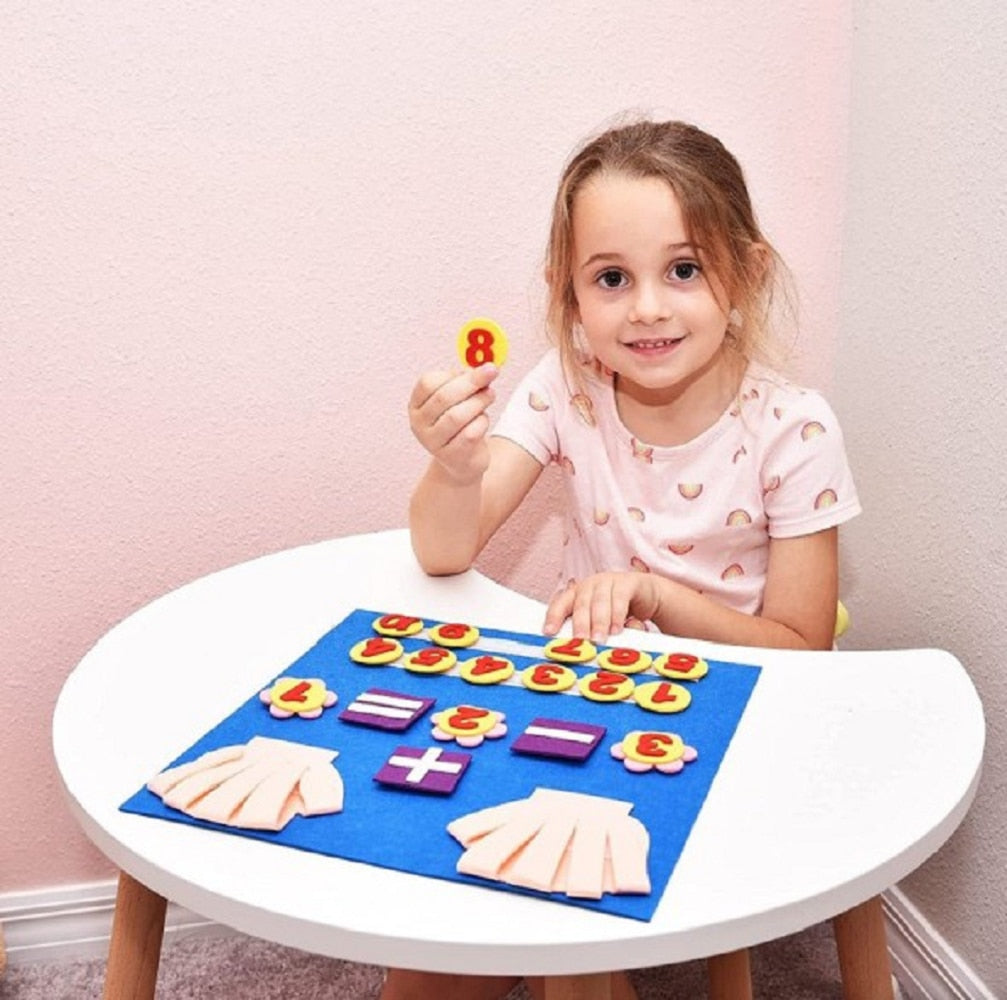 Felt Board Finger Numbers Toy Montessori Learning Math Toy Kids Early Educational Toys Toddlers Intelligence Development Toy| |