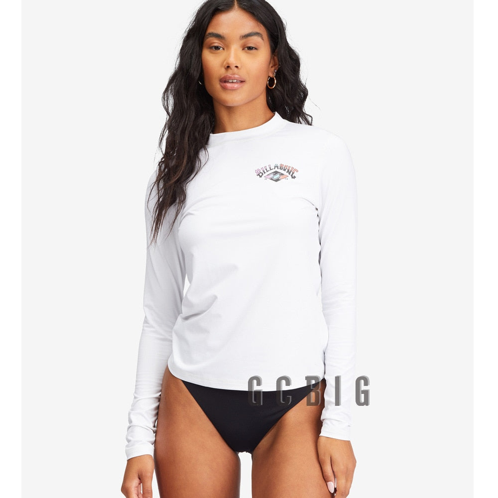 Girls Swimming RashGuard Surfing Diving Swimwear Tight Long Sleeve T Shirt Snorkeling Skins Top Protection Women Surf Rash Guard| |