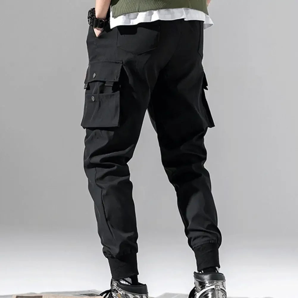 Men Harajuku Casual Cargo Pants Spring and Autumn Jogger Trousers Multi Pockets Male Slim-fit Streetwear Pant Fashion Streetwear