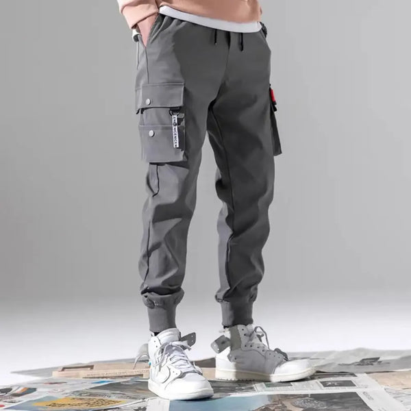 Men Harajuku Casual Cargo Pants Spring and Autumn Jogger Trousers Multi Pockets Male Slim-fit Streetwear Pant Fashion Streetwear