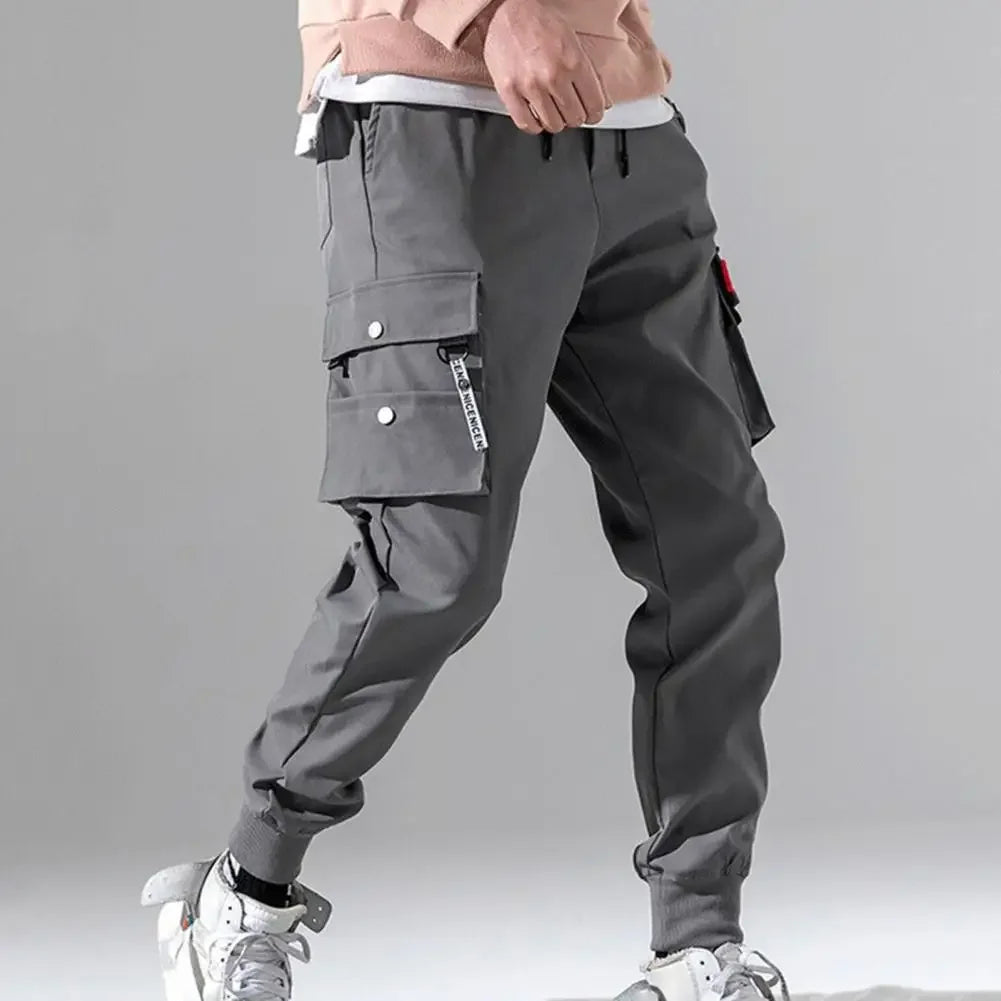 Men Harajuku Casual Cargo Pants Spring and Autumn Jogger Trousers Multi Pockets Male Slim-fit Streetwear Pant Fashion Streetwear