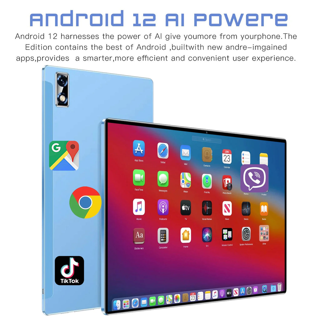 Nouvelle tablette 5G Android 2024, 16 Go de RAM, 1 To, Dean, 16MP, 32MP, 12.0 mAh, 10 cœurs, WiFi, réseau Bluetooth, 8800