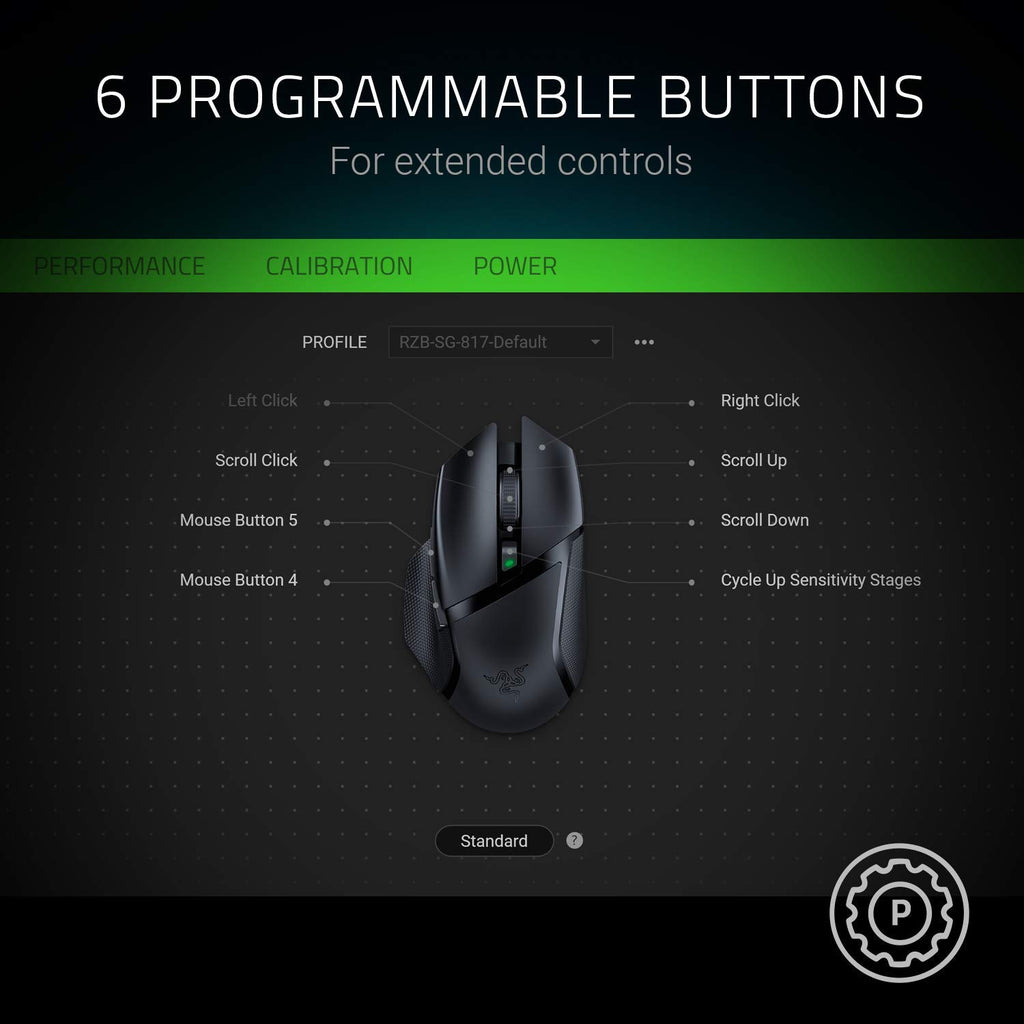 Razer Basilisk X Hyperspeed Wireless Gaming Mouse: Bluetooth &amp; Wireless Compatible 16000dpi Dpi Optical Sensor - Mouse