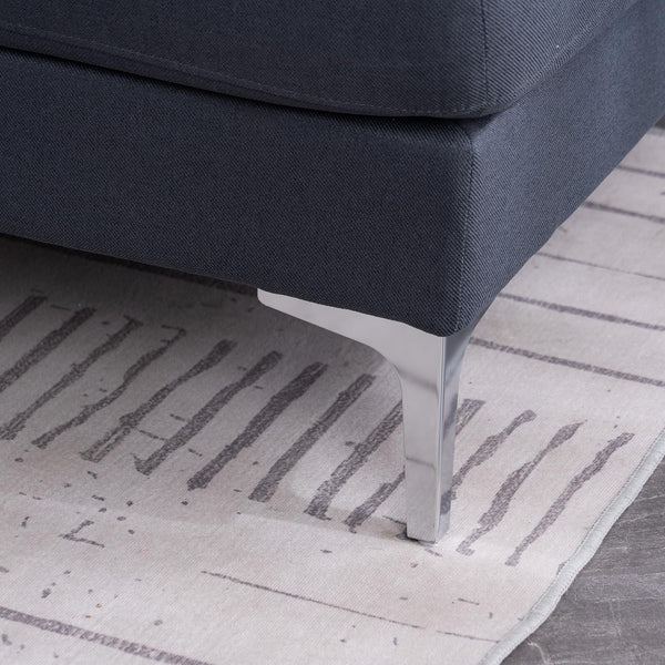 FCH 4 Seat Sectional Sofa U Shape Couch Set with 2 Chaise Modern Metal Leg