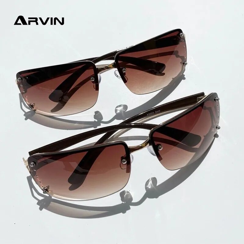 Wrap Around Y2K Sunglasses for Women Men Shield Flat Top Sunglasses Futuristic Frameless Gradient Lens Sun Glasses Eyewear