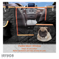 Waterproof Car Back Seat Cover Pet Dog with Storage Pockets Mesh Visual Window