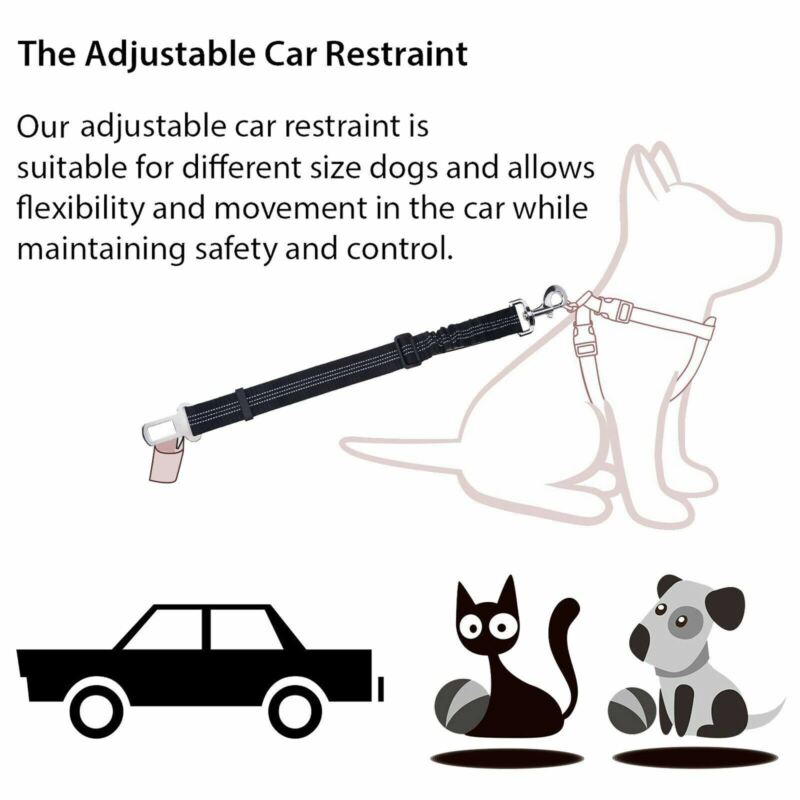 Adjustable Pet Dog Travel SEAT BELT Car Safety Harnesses Lead Restraint Strap US