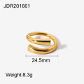 Minimalist Statement Open Design Finger Rings For Women Gold Plated Stainless Steel Chunky Ring Jewelry