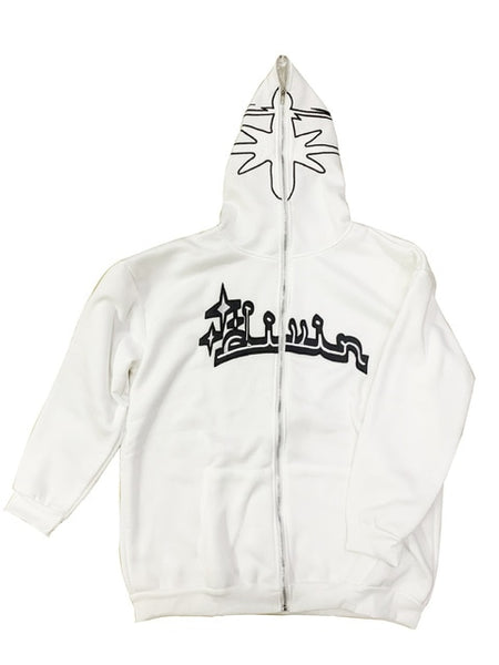 Y2k Embroidered Print Hoodies Men's Fashion Oversized Full Zip Up Hooded Sweatshirt Hip Hop Long Sleeve Jacket Coat Streetwear - Hoodies &amp; Sweatshirts