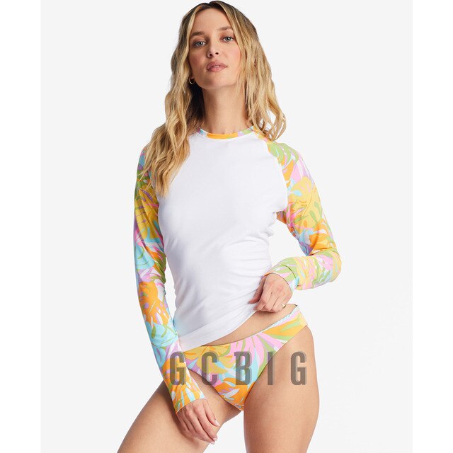 Girls Swimming RashGuard Surfing Diving Swimwear Tight Long Sleeve T Shirt Snorkeling Skins Top Protection Women Surf Rash Guard| |
