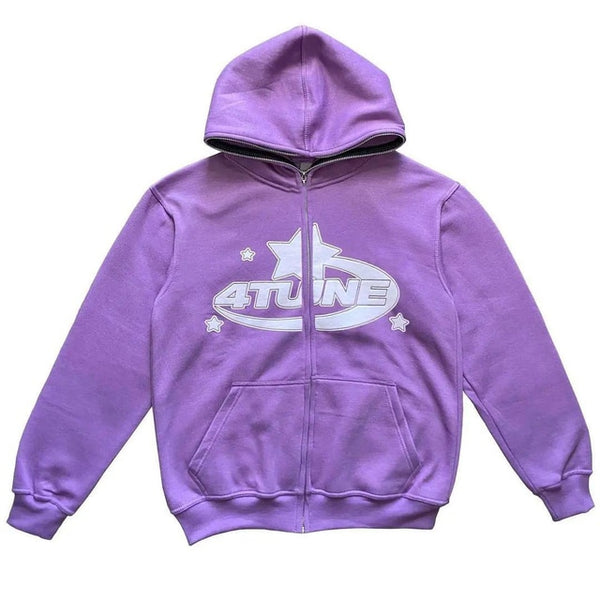 Y2k Embroidered Print Hoodies Men's Fashion Oversized Full Zip Up Hooded Sweatshirt Hip Hop Long Sleeve Jacket Coat Streetwear - Hoodies &amp; Sweatshirts