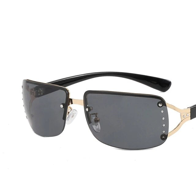 Wrap Around Y2K Sunglasses for Women Men Shield Flat Top Sunglasses Futuristic Frameless Gradient Lens Sun Glasses Eyewear