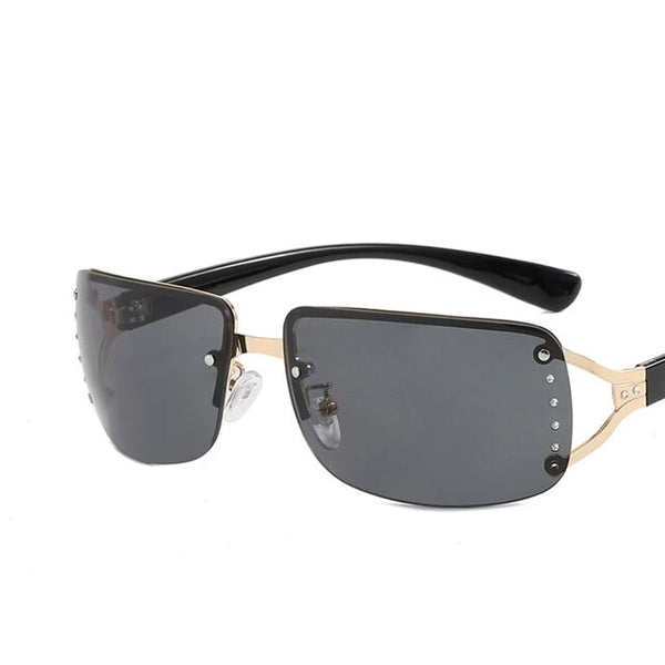 Wrap Around Y2K Sunglasses for Women Men Shield Flat Top Sunglasses Futuristic Frameless Gradient Lens Sun Glasses Eyewear
