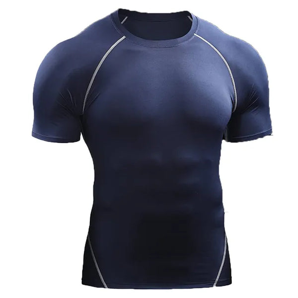 2023 Compression T Shirt Men Summer Sportswear Running T-shirt Elastic Quick Dry Sport Tops Tee Athletic Gym Workout Shirts Men