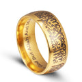 Modyle Trendy Titanium Steel Quran Messager rings Muslim religious Islamic halal words men women vintage bague Arabic God ring