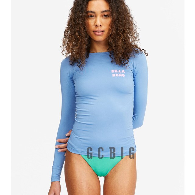 Girls Swimming RashGuard Surfing Diving Swimwear Tight Long Sleeve T Shirt Snorkeling Skins Top Protection Women Surf Rash Guard| |