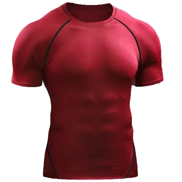 2023 Compression T Shirt Men Summer Sportswear Running T-shirt Elastic Quick Dry Sport Tops Tee Athletic Gym Workout Shirts Men