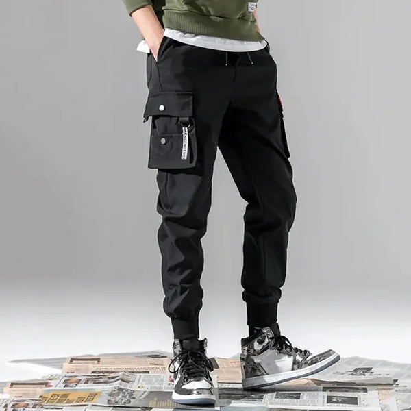 Men Harajuku Casual Cargo Pants Spring and Autumn Jogger Trousers Multi Pockets Male Slim-fit Streetwear Pant Fashion Streetwear