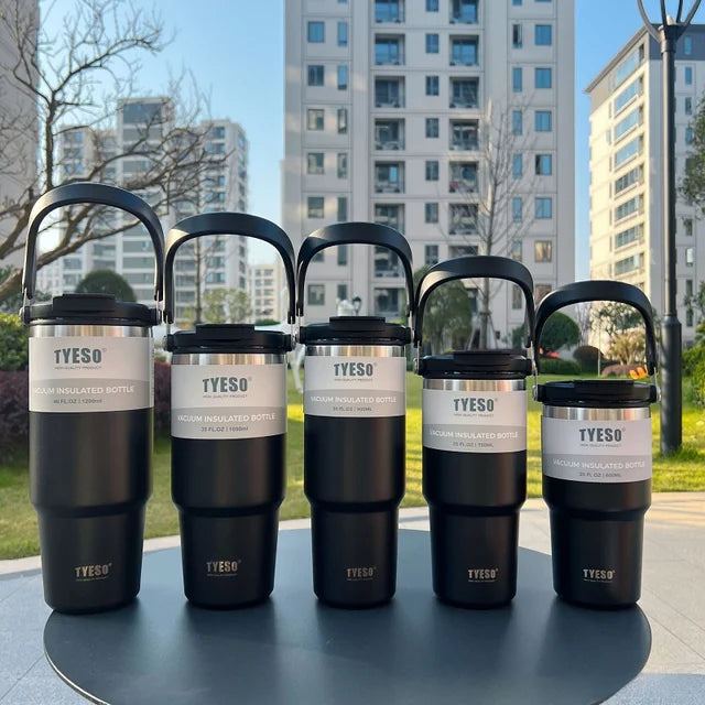1200ml Water Bottle Stainless Steel Cup Thermos Portable Cold And Hot Coffee Travel Gym Mug With Lid And Straw Car Water Bottle