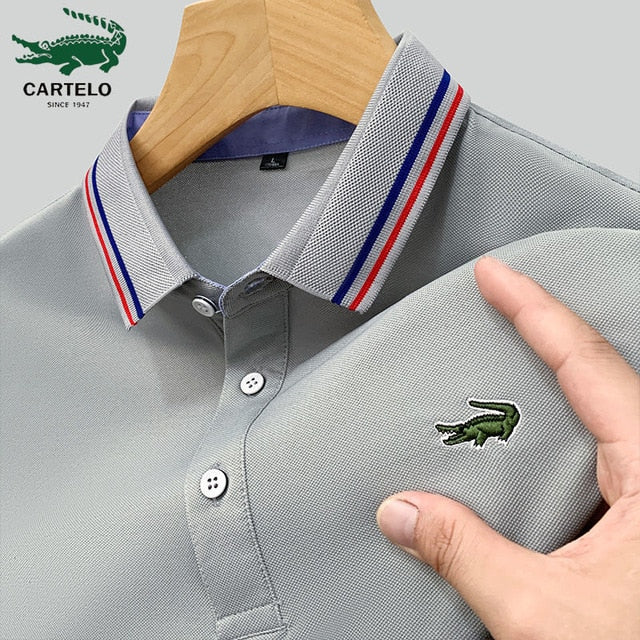 New Summer Brand Embroidered Polo Shirt Men Hot High Quality Men's Short Sleeve Breathable Top Business Casual Polo-shirt For Me - Polo Shirts