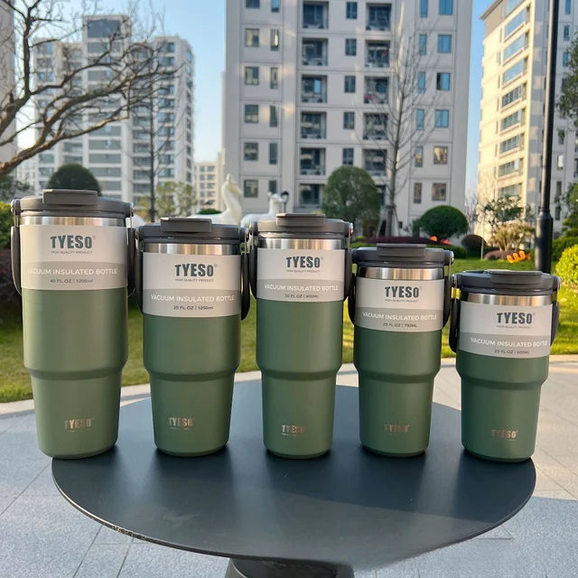 1200ml Water Bottle Stainless Steel Cup Thermos Portable Cold And Hot Coffee Travel Gym Mug With Lid And Straw Car Water Bottle