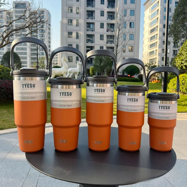 1200ml Water Bottle Stainless Steel Cup Thermos Portable Cold And Hot Coffee Travel Gym Mug With Lid And Straw Car Water Bottle