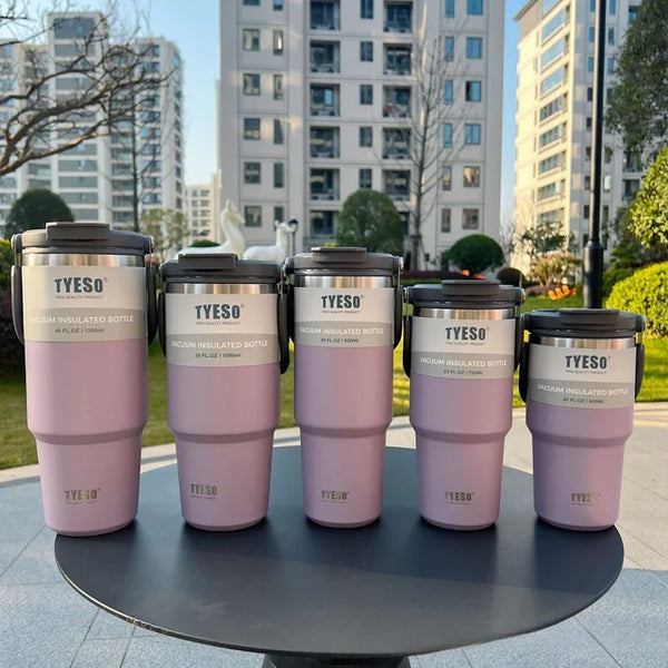 1200ml Water Bottle Stainless Steel Cup Thermos Portable Cold And Hot Coffee Travel Gym Mug With Lid And Straw Car Water Bottle