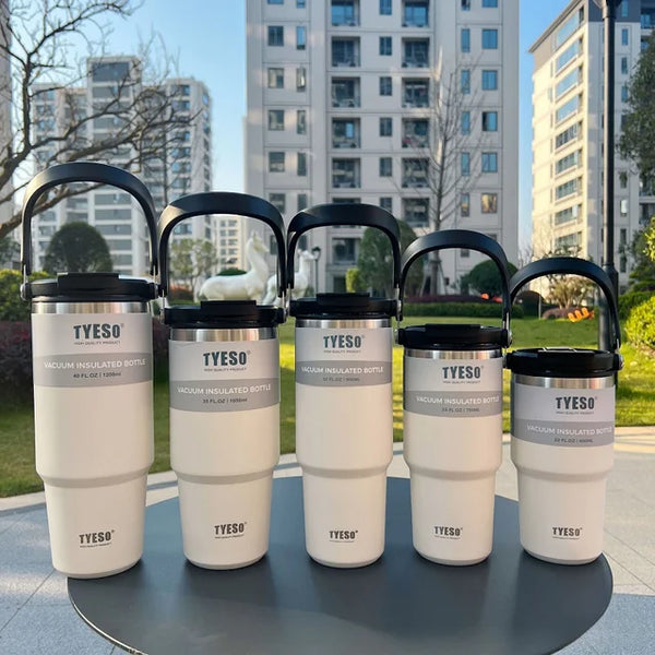 1200ml Water Bottle Stainless Steel Cup Thermos Portable Cold And Hot Coffee Travel Gym Mug With Lid And Straw Car Water Bottle