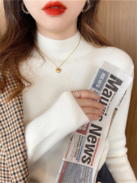 Women Sweater Fall 2022 Women Clothing Pullover Female Knitting Sweaters Skinny Tops Loose Elegant Knitted Outerwear Thick Slim|T-Shirts|