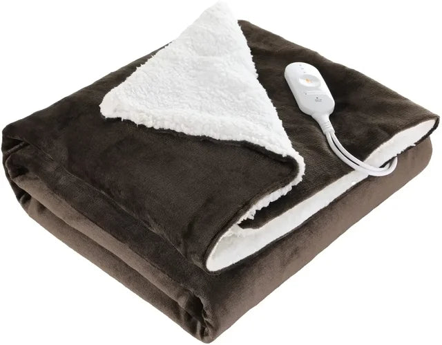 Couverture électrique en glouton, couverture chauffante rapide, 6 couches, minuterie, protection contre la surchauffe, Wskins complets lavables, Home Office