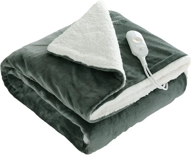 Couverture électrique en glouton, couverture chauffante rapide, 6 couches, minuterie, protection contre la surchauffe, Wskins complets lavables, Home Office