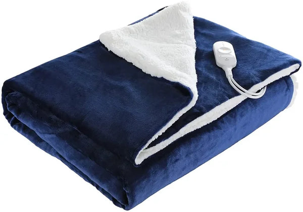 Couverture électrique en glouton, couverture chauffante rapide, 6 couches, minuterie, protection contre la surchauffe, Wskins complets lavables, Home Office