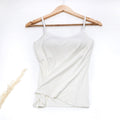 Women Vest Underwear Summer Soft Tank Top Built In Bra Spaghetti Strap Casual Solid Breathable Padded Female Comfort Camisoles